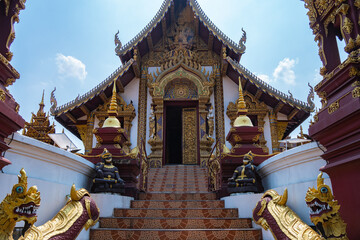 Buddhist temple, Asian culture, Chingmai, Thailand, architecture of Asia