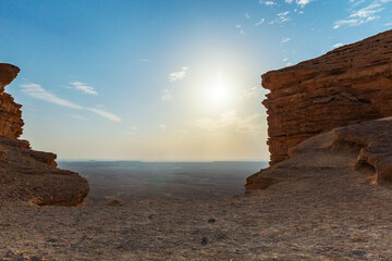 Edge of the World, a natural landmark and popular tourist destination near Riyadh -Saudi Arabia.