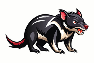 Isolated Tasmanian Devil Vector Logo on White Background