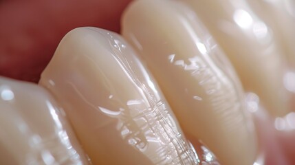 Ceramic dental veneers or crowns, which are used to restore teeth - obrazy, fototapety, plakaty