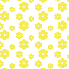 yellow daisy seamless pattern design 