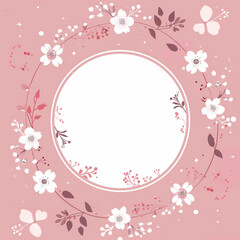 꽃 일러스트 배경 원형