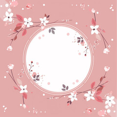 꽃 일러스트 배경 원형