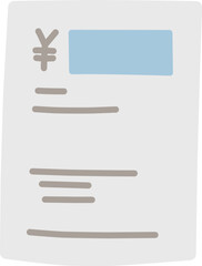 シンプルにデフォルメした請求書や見積書をイメージしたイラスト