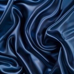 Obraz premium Dramatic folds and creases of lustrous blue silk create a captivating visual texture, with highlights and shadows adding depth and drama.