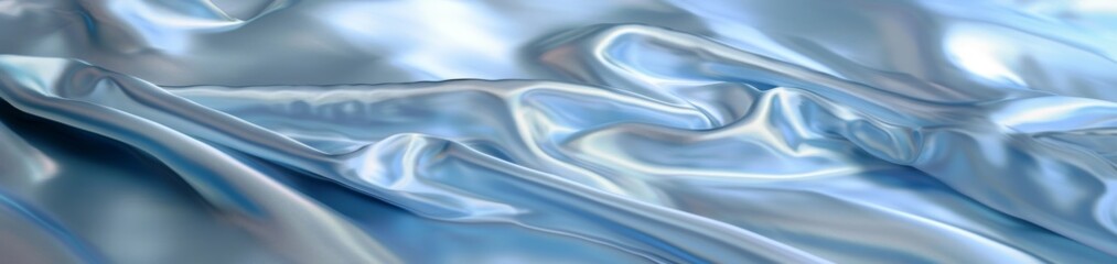 Obraz premium Azure satin flows like water, with a detailed shot capturing the dynamic play of light across its fluid texture.