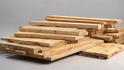 A stack of wooden planks.

