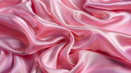 Vibrant, flowing pink silk swirls in a mesmerizing, abstract pattern, radiating warmth and feminine allure.