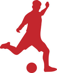Dynamic Soccer Player: Kicking Ball Silhouette