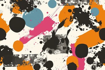 Explosive Abstract Splatter and Dots Art.