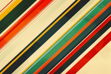 Vintage Diagonal Stripes in Warm Palette.