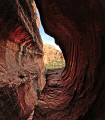 Shadowy and foreboding Subway Cave