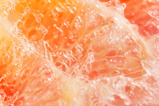 Close-up image of vibrant orange citrus fruit with water droplets.