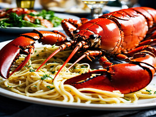 lobster on a white plate