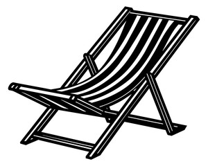 Beach lounger stock silhouettes vector