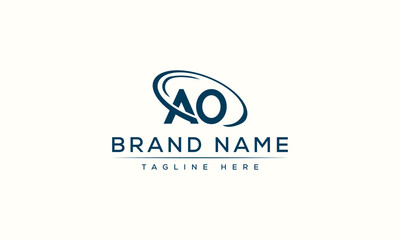 AO logo Design Template Vector Graphic Branding Element.