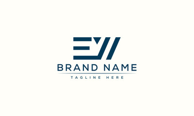 EW logo Design Template Vector Graphic Branding Element.