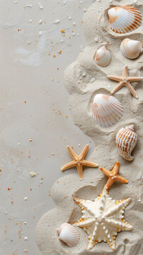 Fondo de arena con estrellas de mar