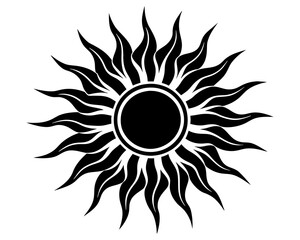 Vector black icon for sun design