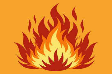 Vector Silhouette of Fire Flames
