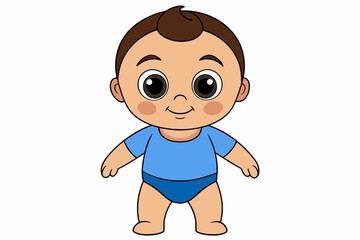 very cute baby boy, , full body, plain white background