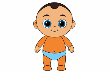 very cute baby boy, , full body, plain white background