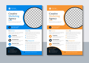 Creative Corporate Flyer Design Template, Marketing, Annual Report, layout, Vector Illustrator