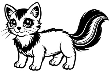 very cute baby cat, rainbow fur, full body, plain white background