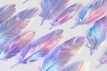 holographic background, holographic feathers, background with feathers, feathers, holographic...
