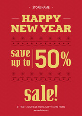 New Year Sale Flyer Poster Template