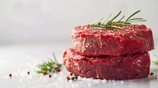 Peda&ccedil;o de carne bovina crua. 