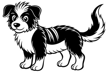 very cute baby Dog, rainbow fur, full body, plain white background