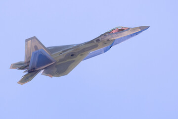 Side view of a F-22 Raptor in beautiful light