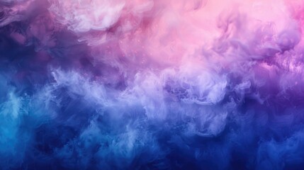 Obraz na płótnie Canvas Creative Space. Blue and Purple Glowing Fog Cloud Wave. Mysterious Stormy Sky Abstract Art Background with Free Space