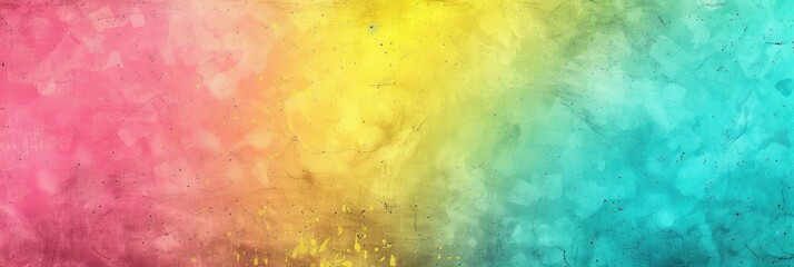 Color Gradient Background. 80s and 90s Style Colorful Pink, Yellow and Turquoise Noisy Grain Texture
