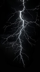 Thunder, lightning on a completely black background 
