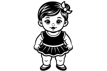 very cute baby girl, , full body, plain white background