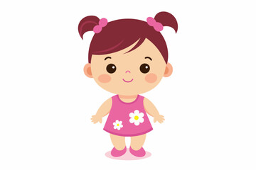 very cute baby girl, , full body, plain white background