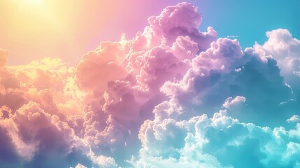 Pastel colored cloudy sky background