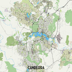 Fototapeta na wymiar Map poster art of Canberra, Australia