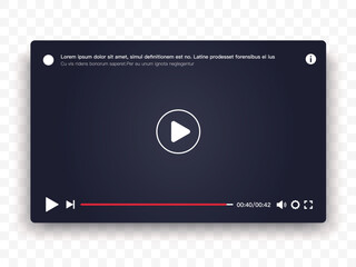 Video player template for website and mobile apps.mobile applications vector illustration