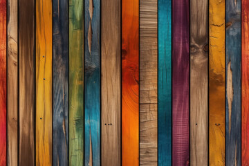 colorful wooden boards of various lengths