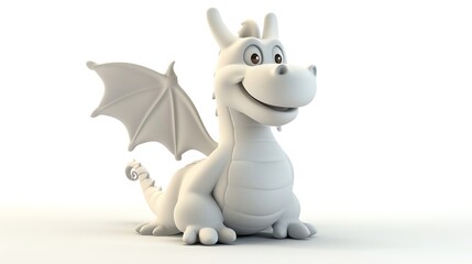 a friendly cartoon dragon outline, no colors, isolated on white, easy for young kids