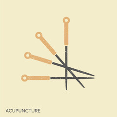Acupuncture icon. Chinese needle alternative medicine and treatment symbol. - 790243990