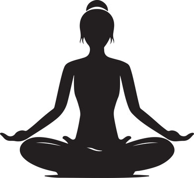 recommend clip art:  a black silhouette of a woman doing yoga