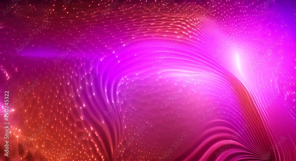 Aufkleber Abstract digital wave of particles in pink tones. Futuristic background for technology or science fiction design projects
