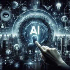 The future with AI, depicted in a dark theme