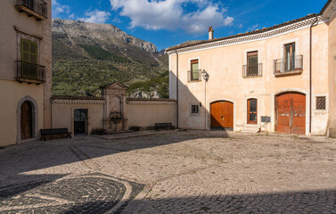 Scenic view in the village of Barrea, province of L'Aquila in the Abruzzo region of Italy. - 790248971