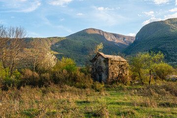 Scenic view in the village of Barrea, province of L'Aquila in the Abruzzo region of Italy. - 790249398