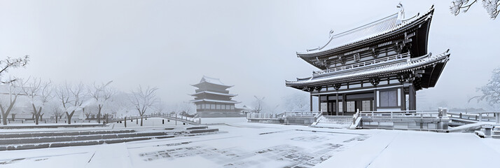 Winter snow of  Palace in Seoul ,